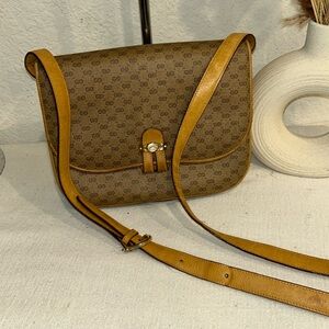 GUCCI Old Vintage Micro GG Logo Hardware Leather Mini Shoulder Bag /cros…